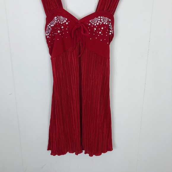 Vintage Bedazzled Babydoll Pleated Nightie Sz S - Picture 2 of 11